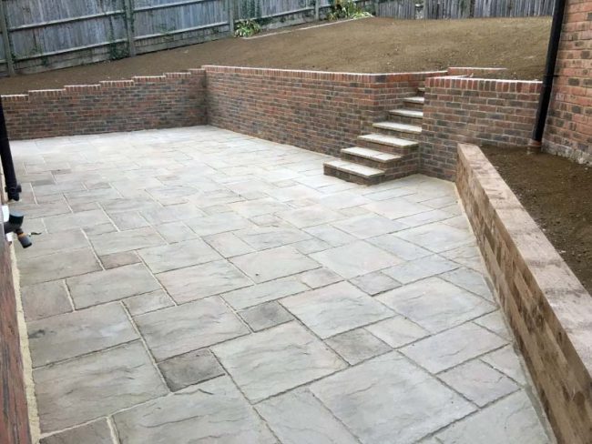 landscaping block paving patio brickwork walls steps 25