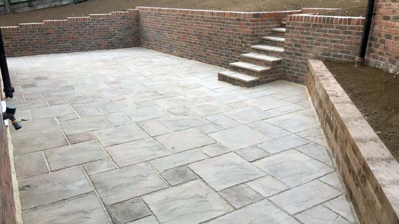 landscaping block paving patio brickwork walls steps 25