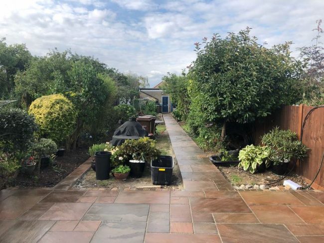 indian sandstone garden after