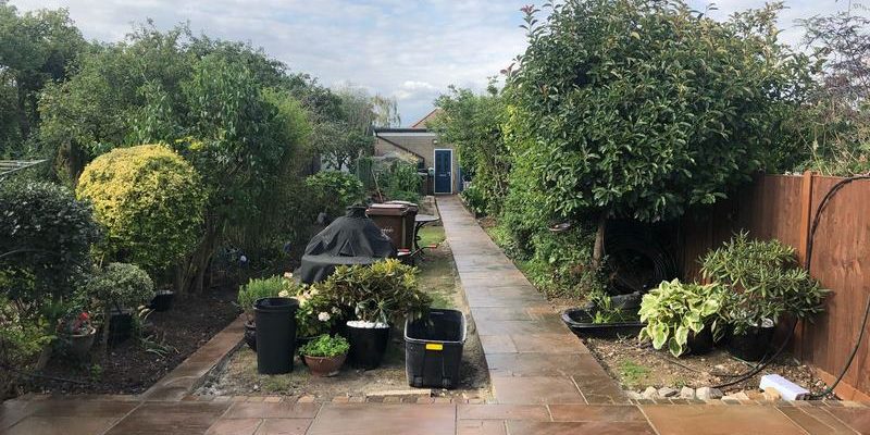 indian sandstone garden after