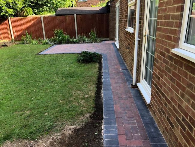 block paving patio after