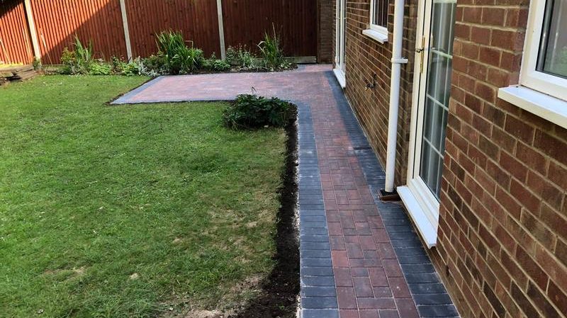 block paving patio after