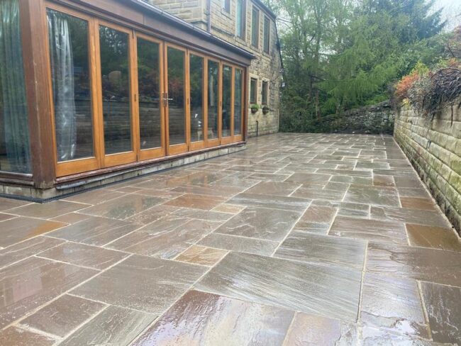 large sandstone patio area burnley 03