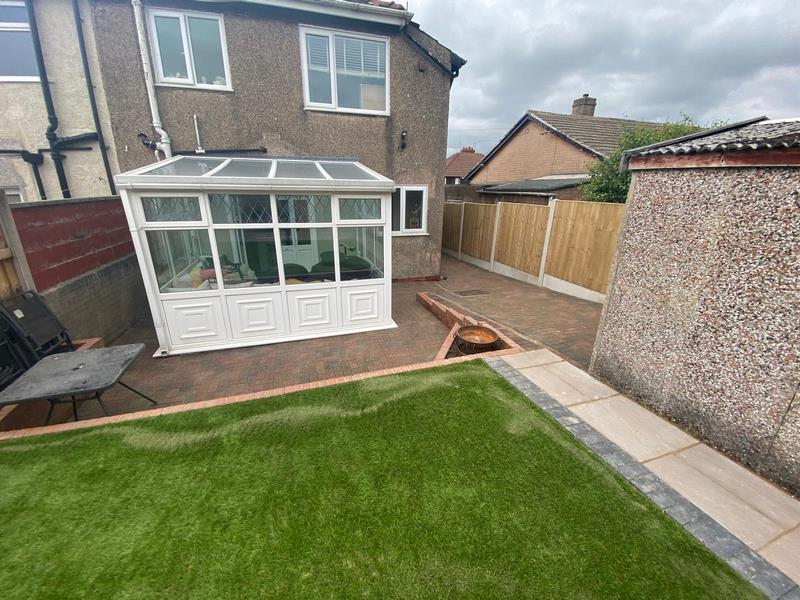 relaid block paving artificial grass patio 03