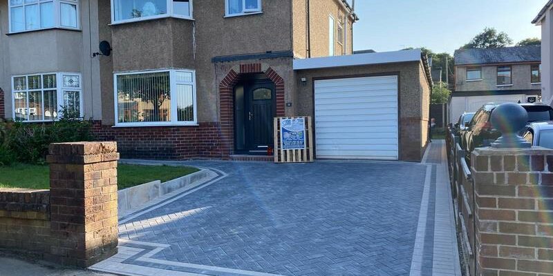 light grey block paving front driveway accrington 04