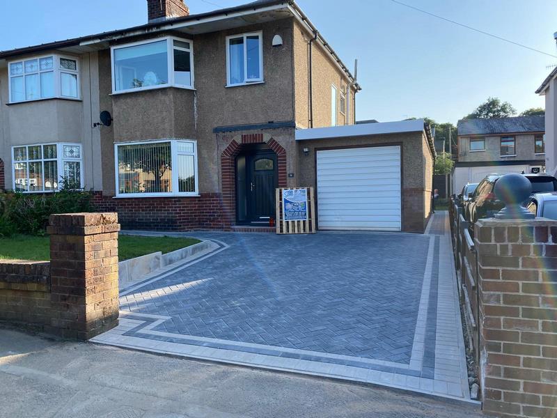 light grey block paving front driveway accrington 04