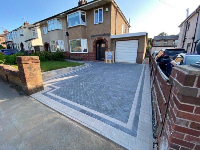 light grey block paving front driveway accrington 05