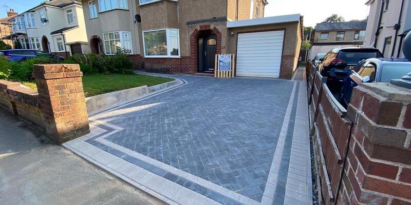 light grey block paving front driveway accrington 05