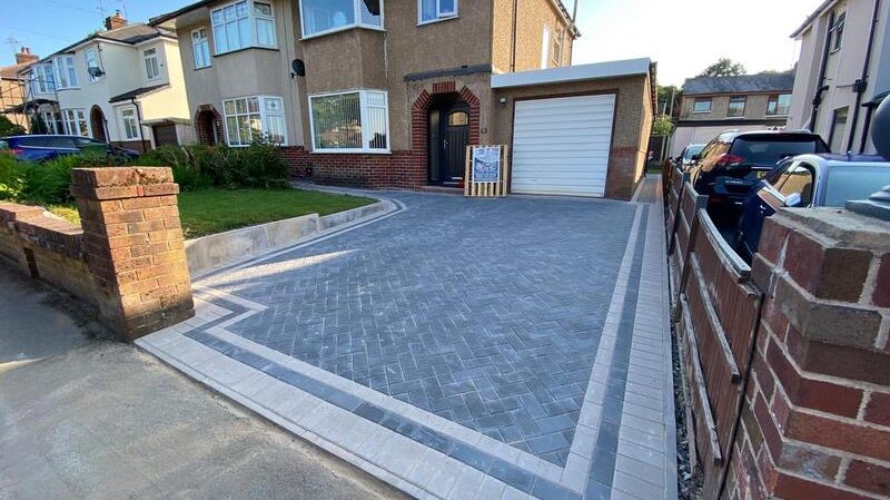 light grey block paving front driveway accrington 05