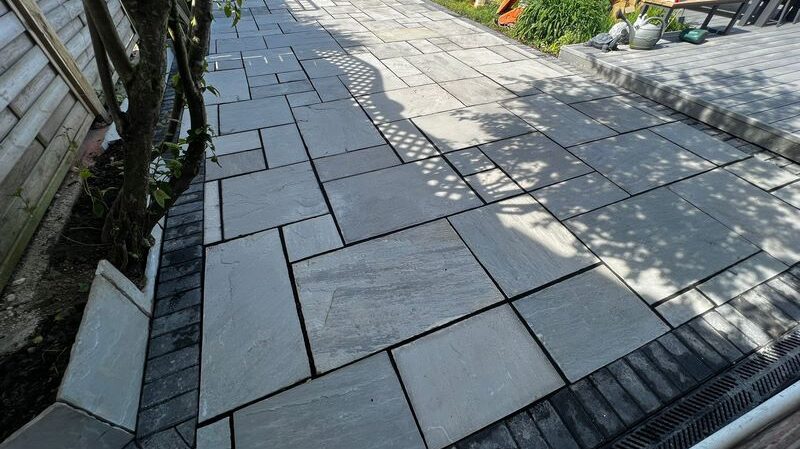 clitheroe grey indian sandstone patio 04