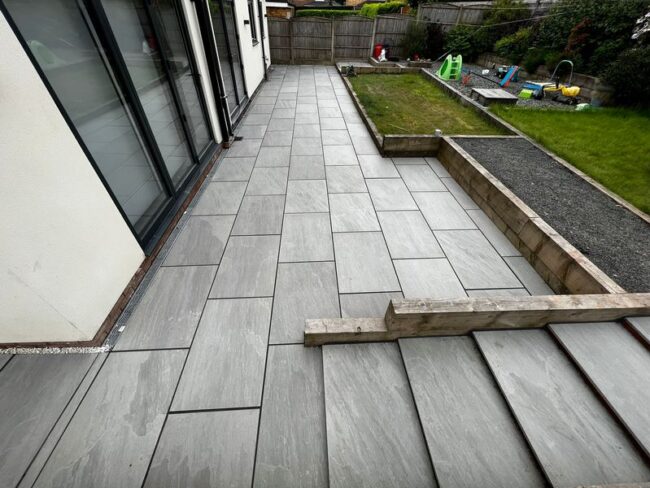patio porcelain slab grey driveway 19