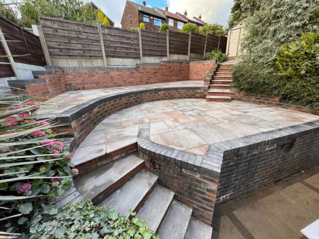 sandstone patio on 3 levels 03