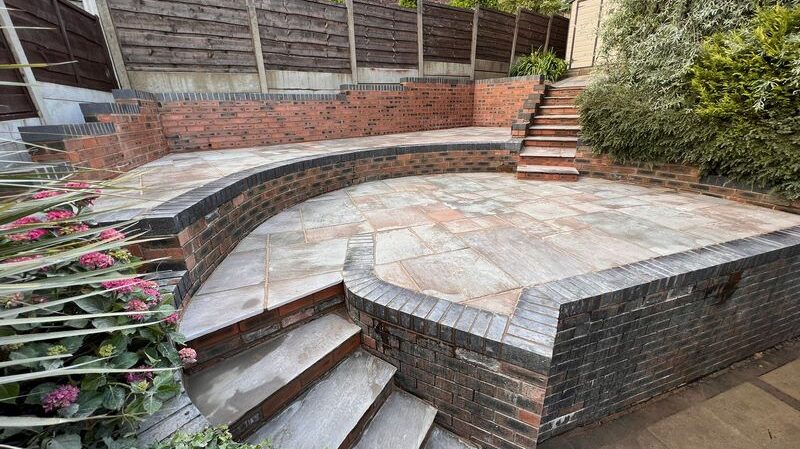 sandstone patio on 3 levels 03