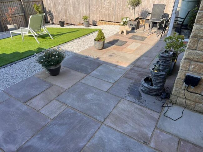bury garden transformation patio artificial grass 02
