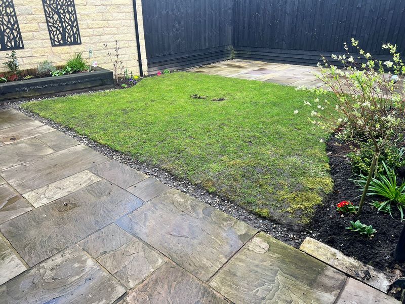 chorley patio sleepers artifical grass 13