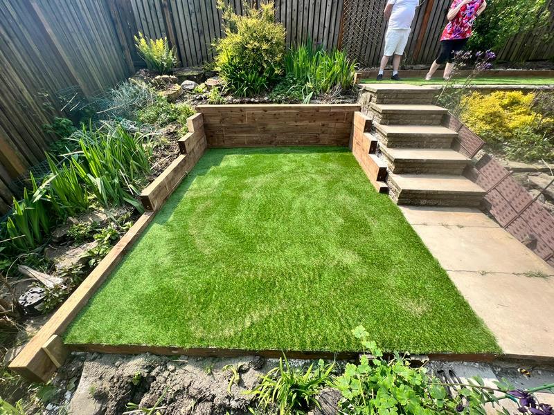 colne artificial grass sleepers different levels 02