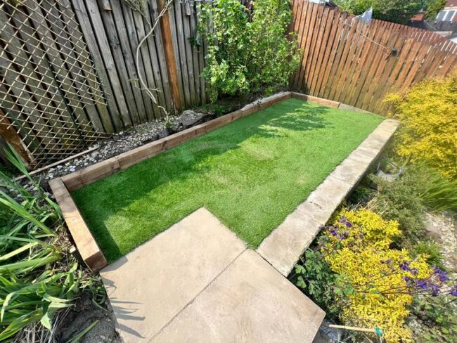 colne artificial grass sleepers different levels 05