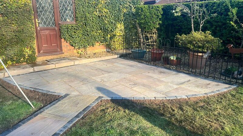 small sandstone patio garden burnley 01