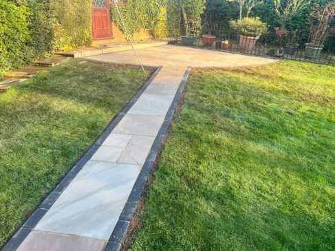 small sandstone patio garden burnley 04