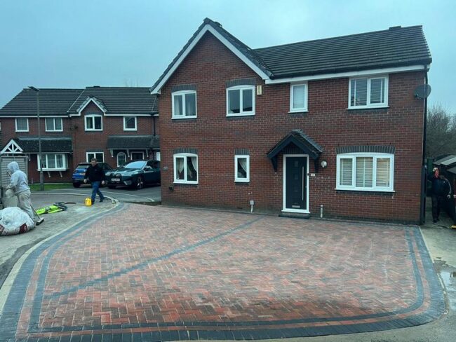 clitheroe block paved double driveway charcoal 0002