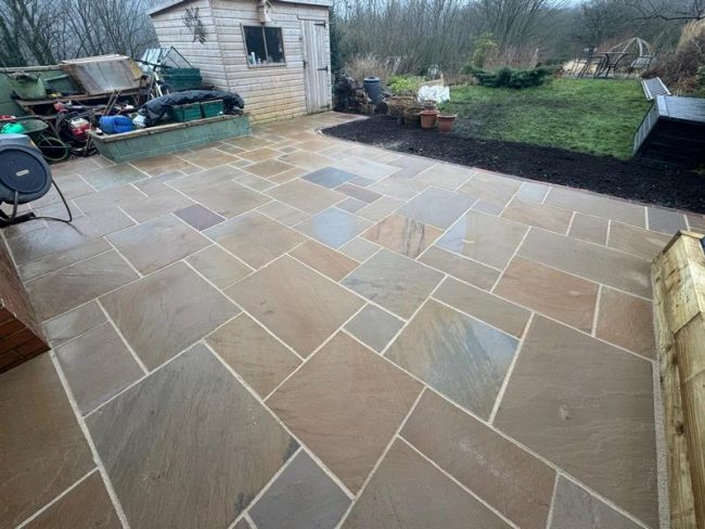 indian sandstone patio sleeper beds brindle paving todmorden 11
