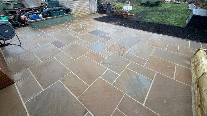 indian sandstone patio sleeper beds brindle paving todmorden 11