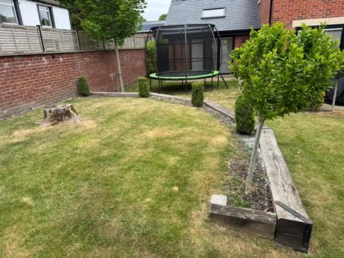 landscaping in preston pink gravel flower bed brick edging preston 19