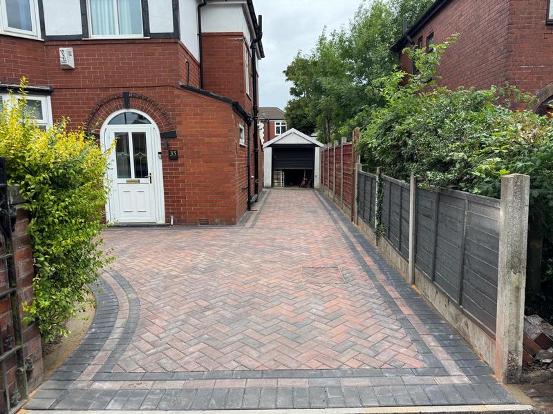 block paved driveway charcoal edging middleton manchester 07