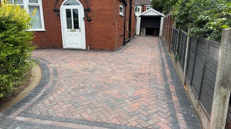 block paved driveway charcoal edging middleton manchester 08