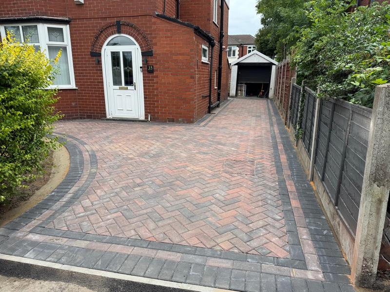 block paved driveway charcoal edging middleton manchester 08