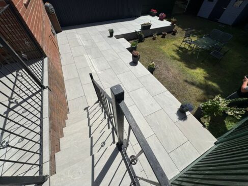 kindle grey porcelain patio grouting steps rochdale 02