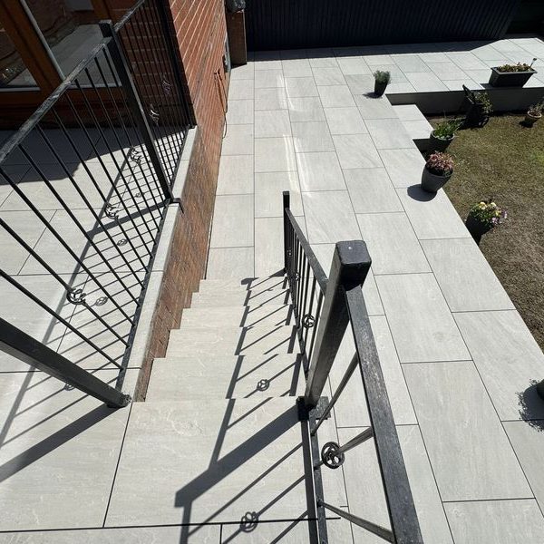 kindle grey porcelain patio grouting steps rochdale 08