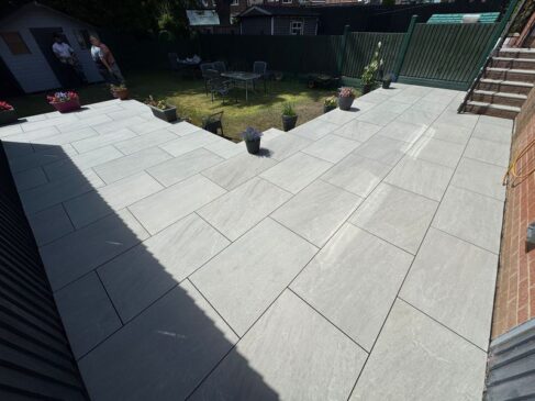 kindle grey porcelain patio grouting steps rochdale 12