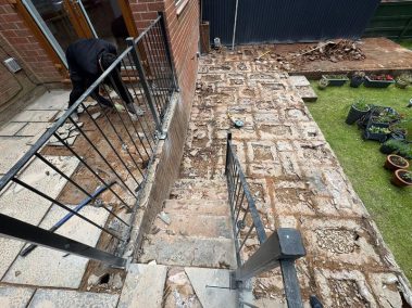 kindle grey porcelain patio grouting steps rochdale 23