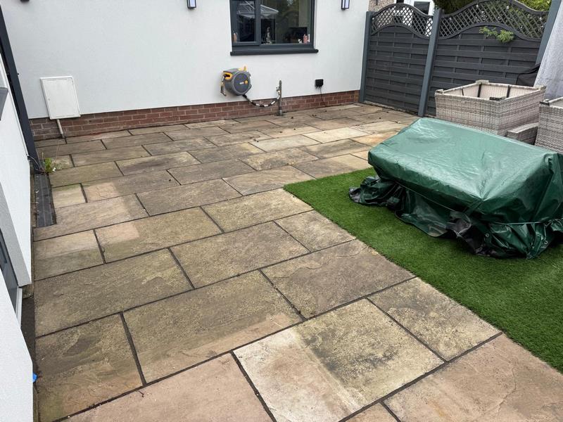 porcelain patio kindle grey charcoal paved brick edge clitheroe 02