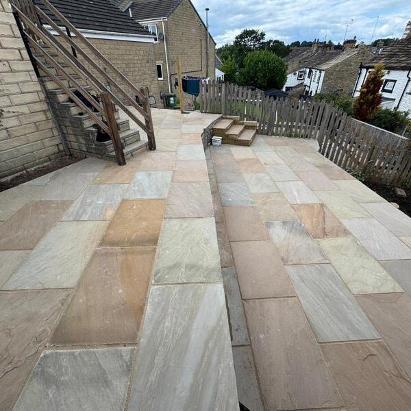 autumn brown indian sandstone patio in nelson 04