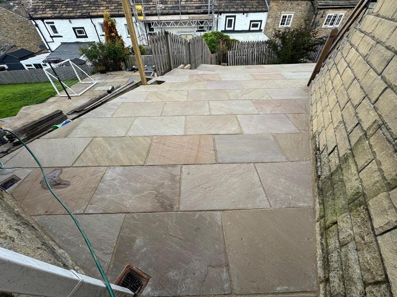 autumn brown indian sandstone patio in nelson 10