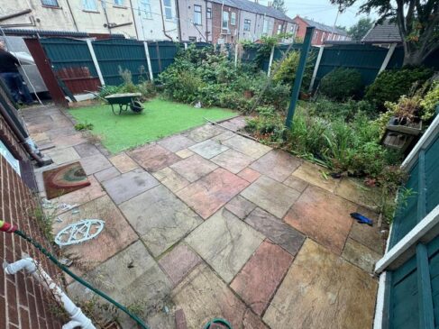 indian sandstone patio artificial grass middleton manchester 02