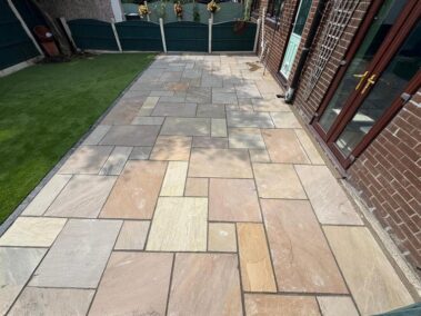 indian sandstone patio artificial grass middleton manchester 04