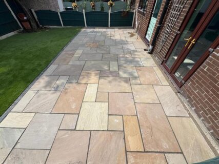 indian sandstone patio artificial grass middleton manchester 04