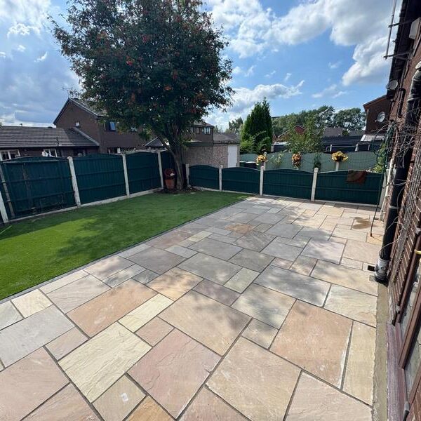 indian sandstone patio artificial grass middleton manchester 08