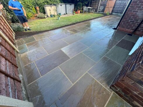 autumn brown indian sandstone patio bury 03
