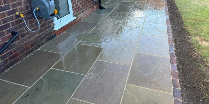 autumn brown indian sandstone patio bury 06