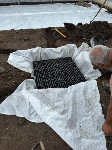 kindle grey porcelain patio drainage system turf in burnley 06