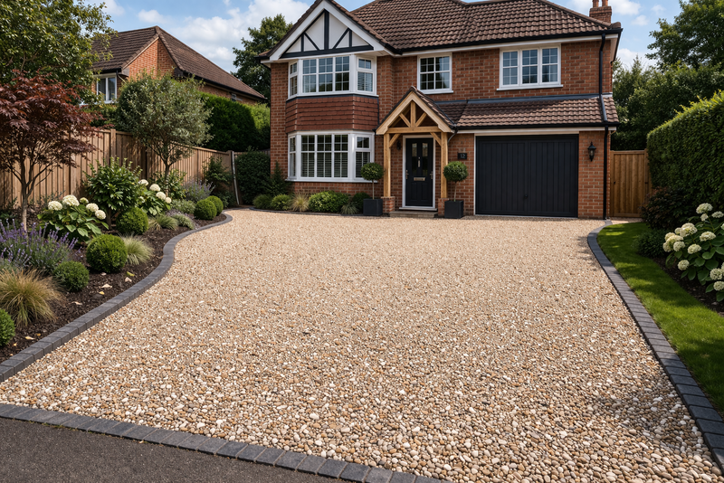 gravel driveway for modern uk home (1)
